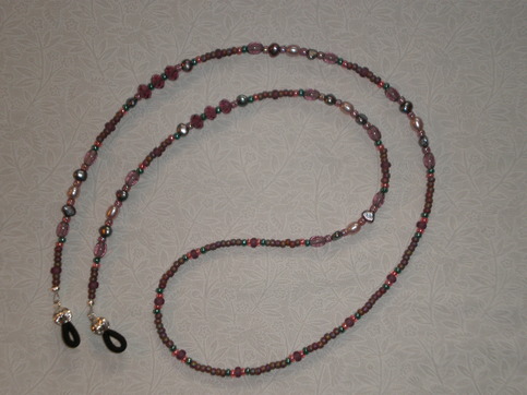 Beaded Eyeglass Chain Purple/Pink/Green (Spec. Order)