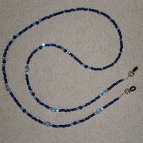 Beaded Eyeglass Chain Blue/Light Blue/Cobalt (Spec. Order)