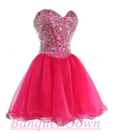 Hot Pink Short Formal Dress