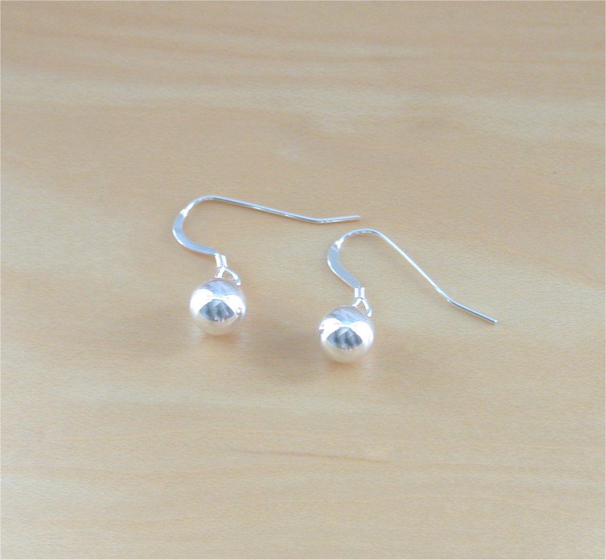 925 Silver Ball Earrings/8mm Silver Ball Drop Earrings/Silver Ball