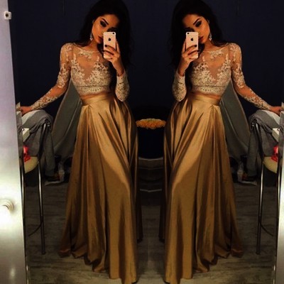 Long Gold Evening Dress
