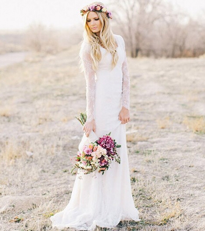 Sheer White Wedding Dress