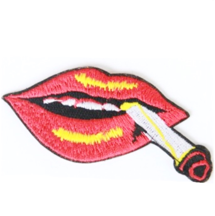 Smoking patch lips patch cigarette patch embroidered patch sew on patch
