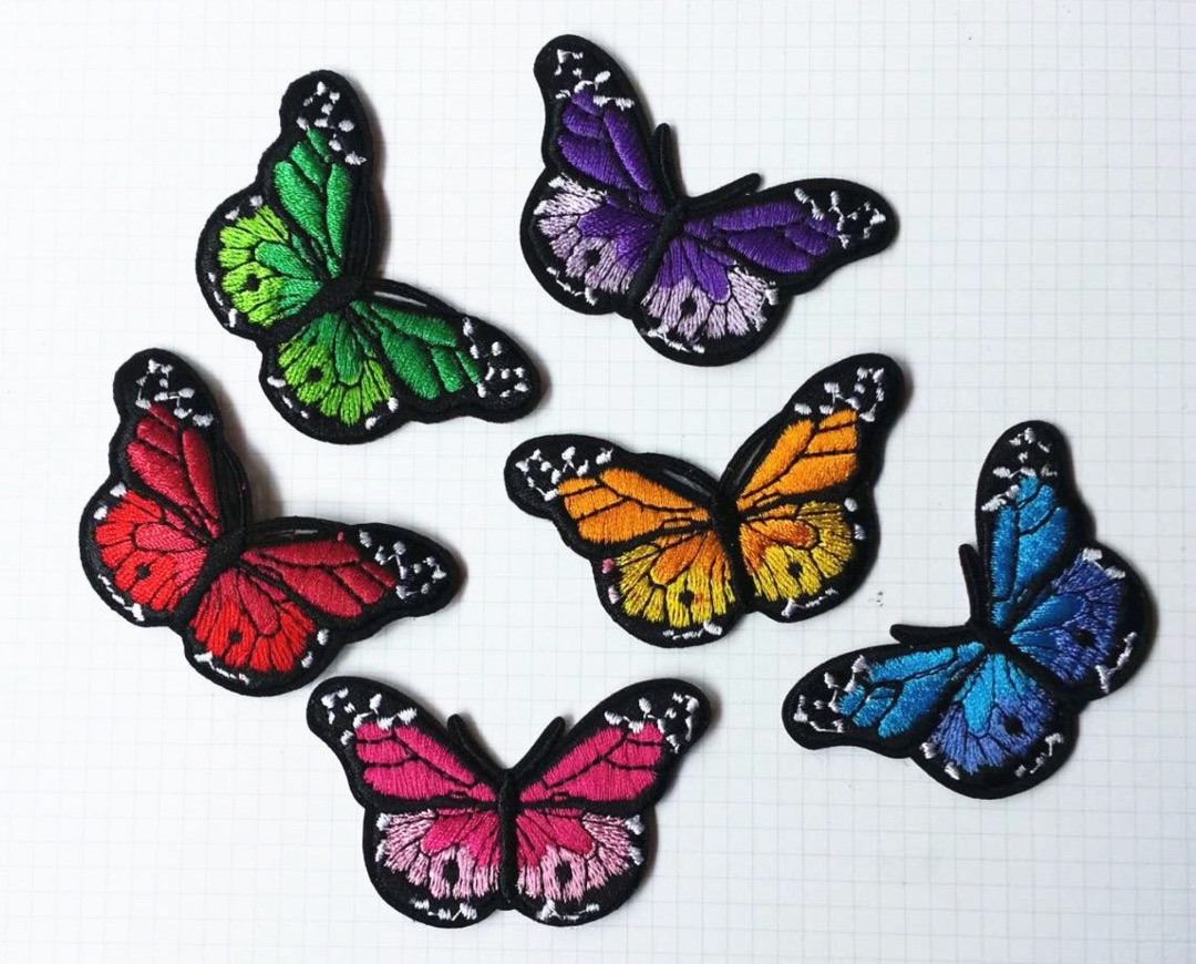 Set of 6 pcs Butterflies patch embroidered patch sew on patch Iron on