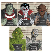 Monster Mug Shots 4x6 Set