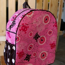 Girls Toddler Backpack-pink skull