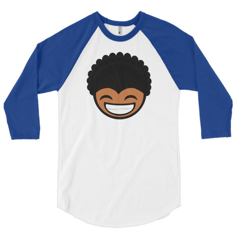 smiling afro 3 4 sleeve raglan shirt 183 bighairco 183 smiling afro 3 4 sleeve raglan shirt 183 bighairco 183