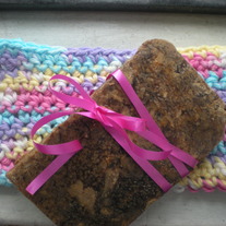 Black Soap Bar And Crochet Face Cloth 