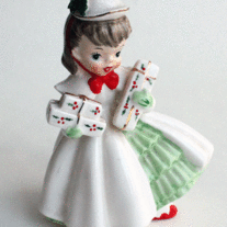 Napco Christmas Girl, Ceramic Figurine