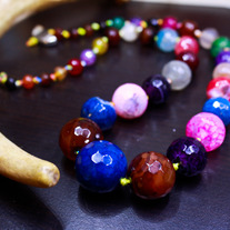 Graduated Candy Agate Princess Length Necklace