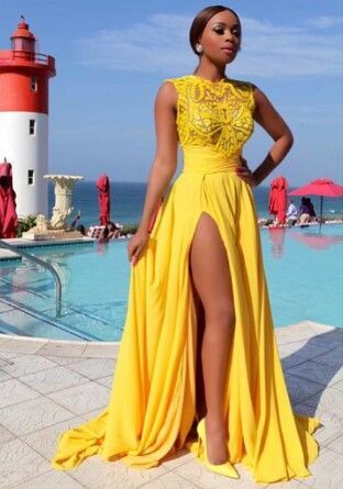 Dark Yellow Prom Dress