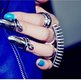 Retro Spikes Double Finger Ring - Thumbnail 3