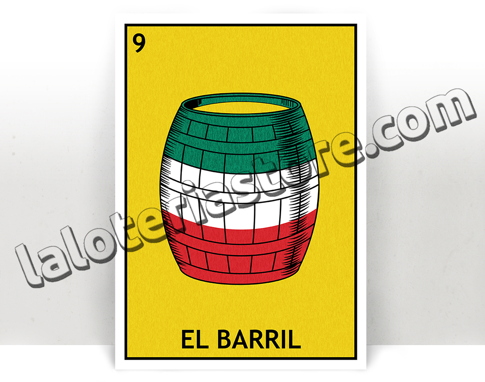 El Barril Loteria Mexican Bingo Art Print Poster Many Sizes
