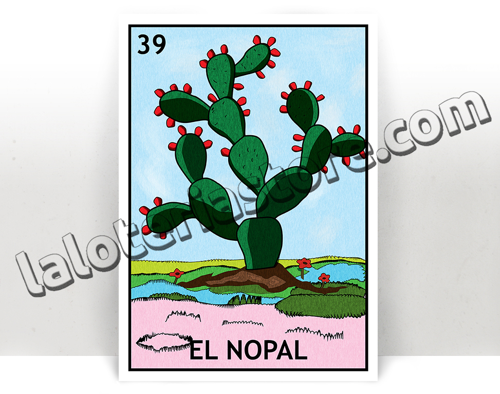 El Nopal Loteria - Mexican Bingo Art Print Poster - Many Sizes on Storenvy
