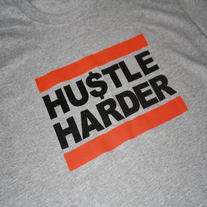 HU$TLE HARDER Heather Grey Tee 
