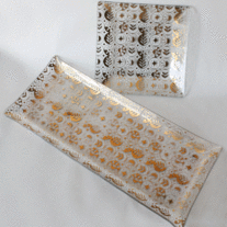 Georges Briard Glass Serving Trays, Set of 2