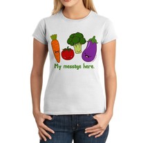 Junior Fit Ladies' T-Shirt - Personalized Kawaii Vegetables