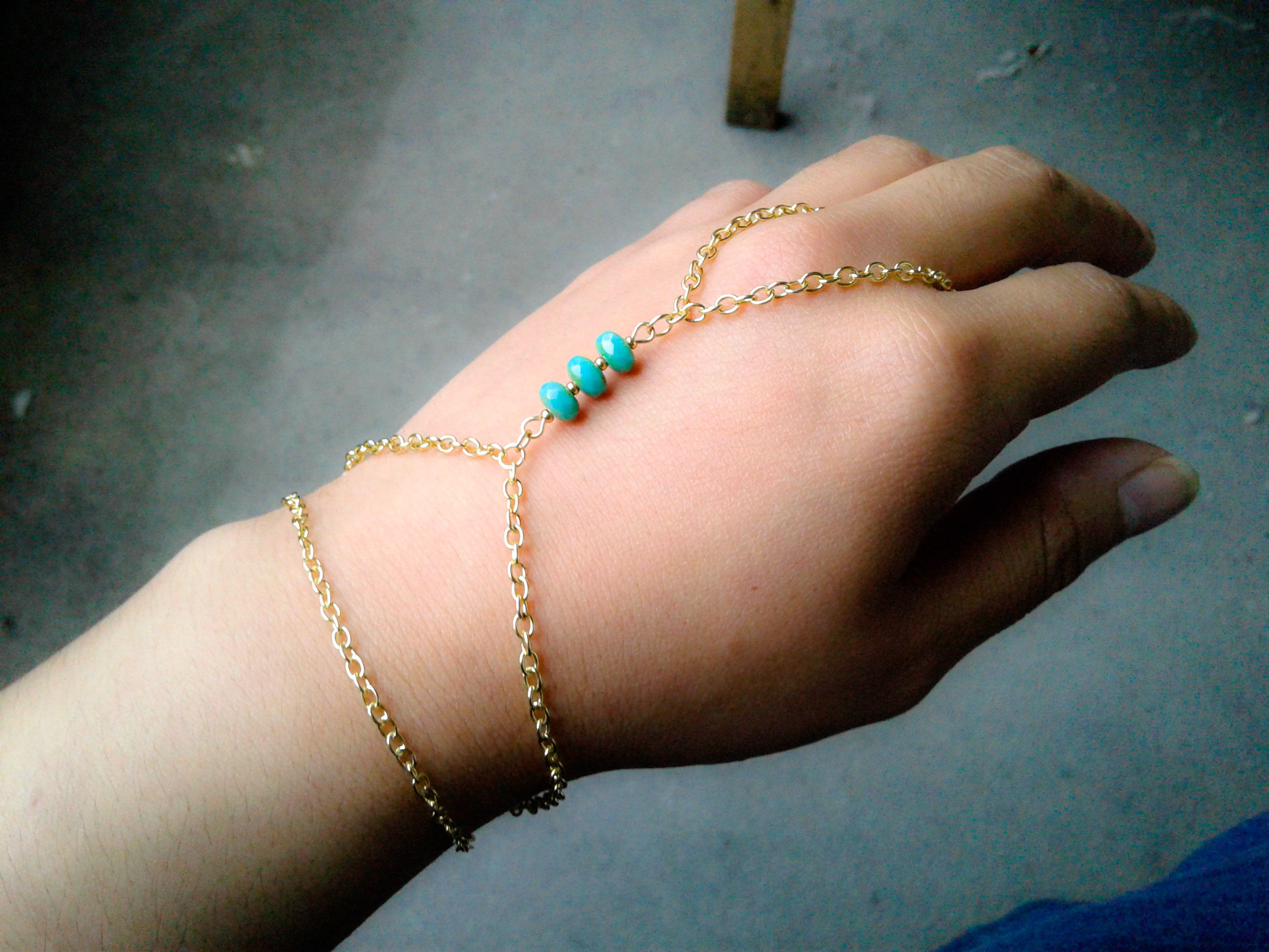 Slave Bracelet Turquoise Glass Beads Hand Chain Slave Bracelet