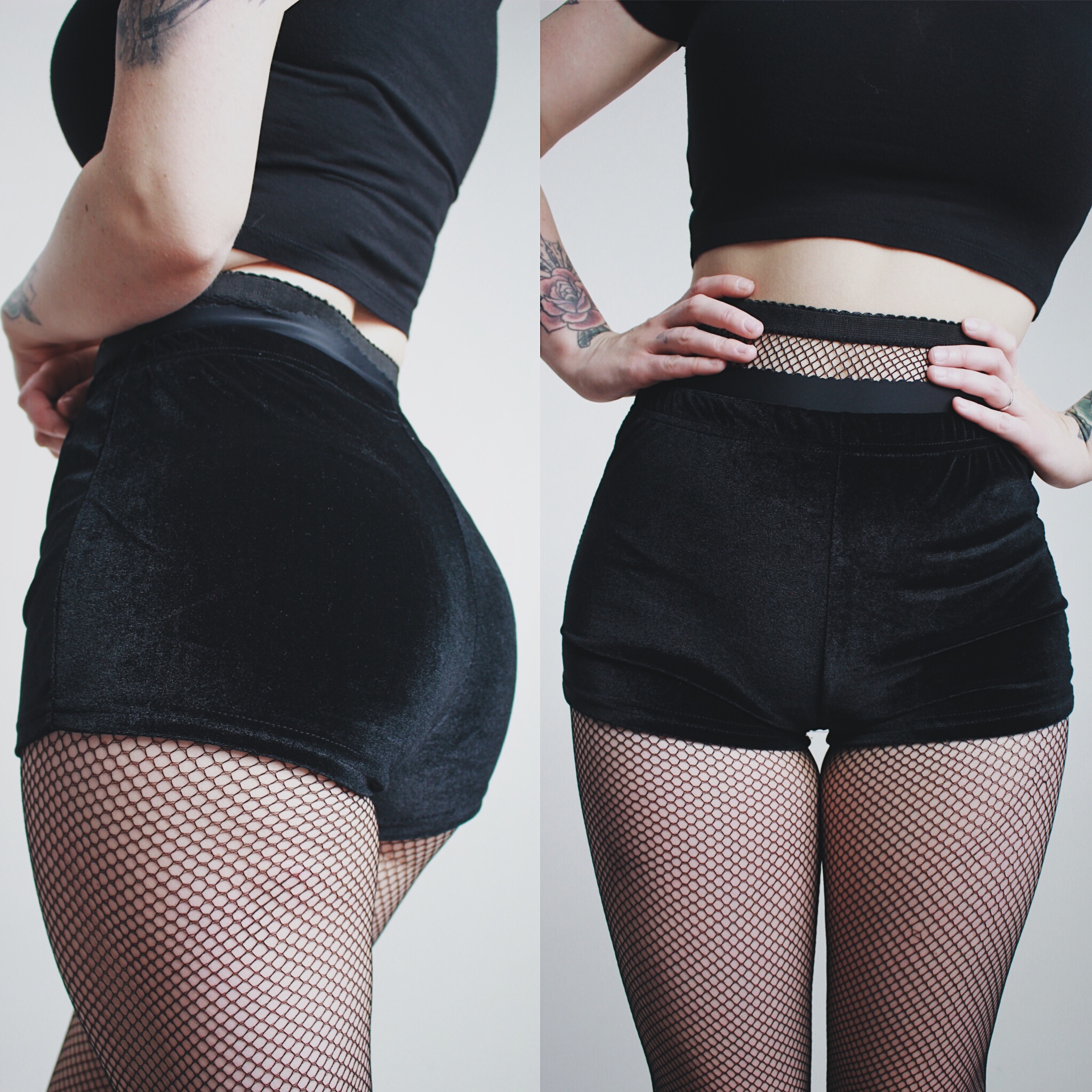 CLAIMED isode__ Vintage 80s Black Velvet Dance Shorts · Last Rites