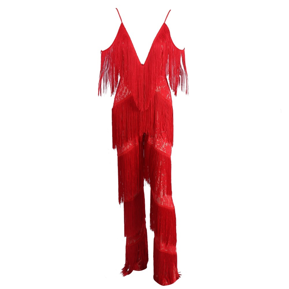 tassel fringe jumpsuit