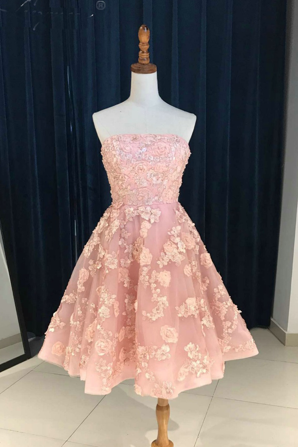 short strapless prom dresses