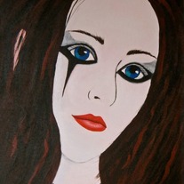 "Thoughtful and Beautiful..." Painting by Kimberly's Mom