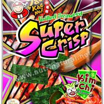 Super Crisp Grilled Seaweed Kimchi Flavor 24g (0.84oz) Bag by Tao Kae Noi