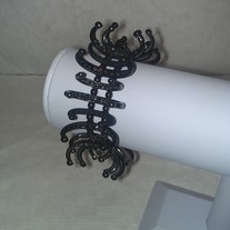 Crescent Jeweled Black Bracelet