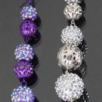 Silver Crystal DiscoBall Earrings