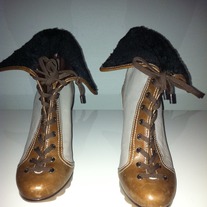 Bcbg Brown/Taupe and Black Booties (Size8)
