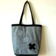 Black Linen - Tic Tac Toe Tote - Thumbnail 1