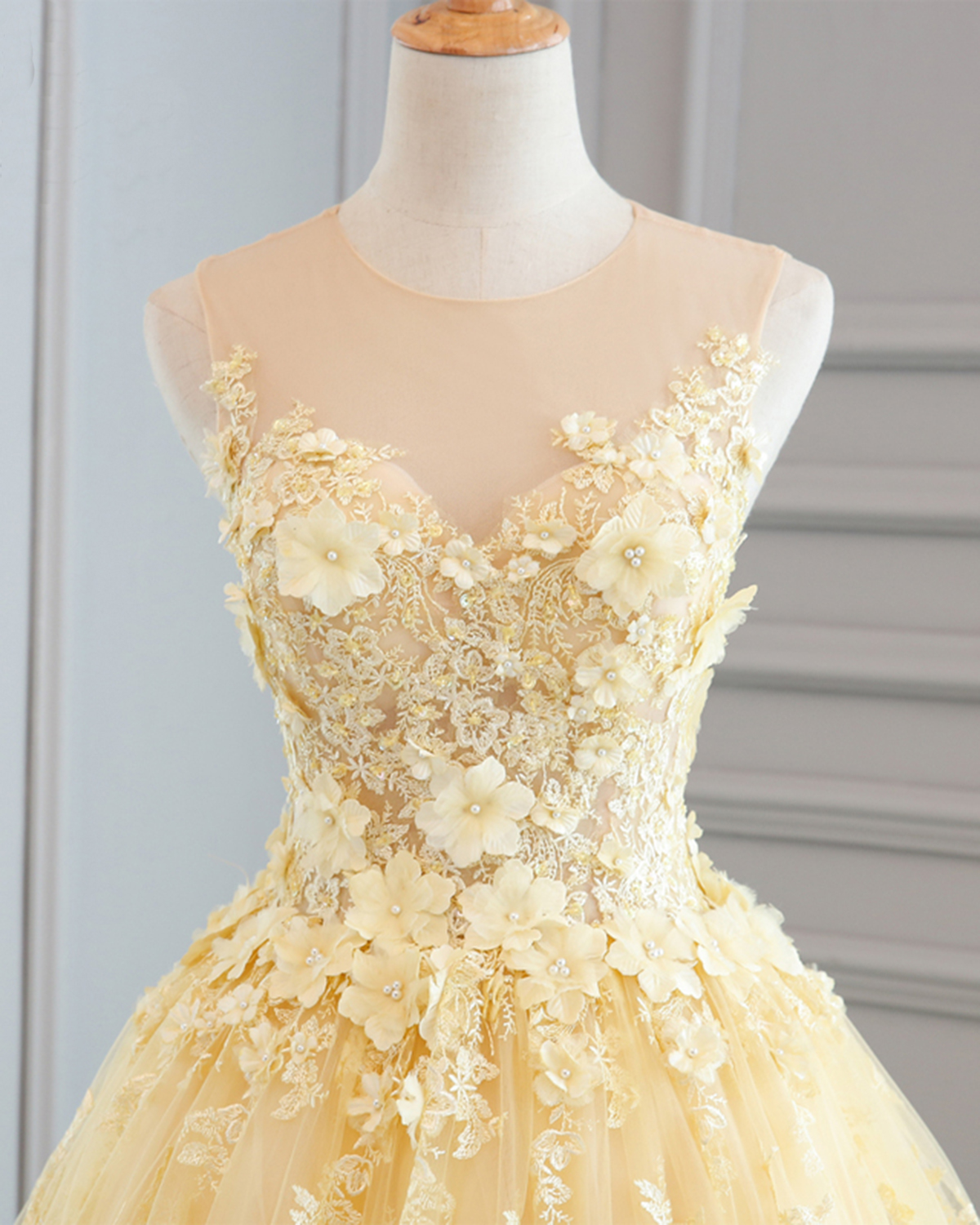 yellow floral homecoming dress