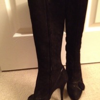 Louis Vuitton Black Suede Boots (Size 36.5) US 6.5