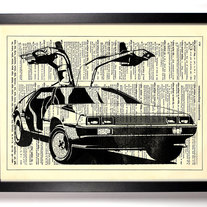 Image of Delorean, Vintage Dictionary Print, 8 x 10