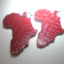 Red Hand Painted Mother Africa Earrings
