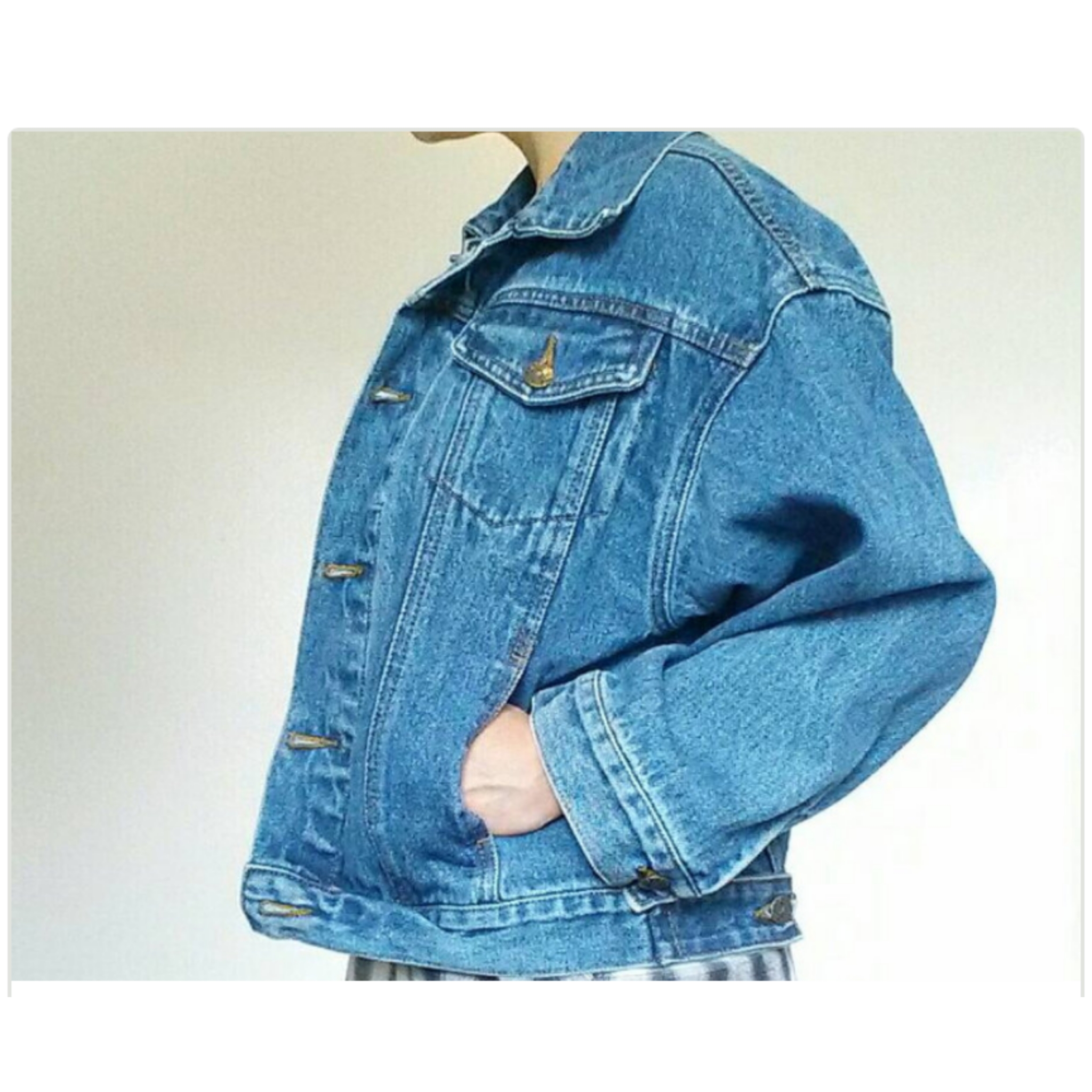 90's Denim Back Patch Jacket Vintage Floral Patchwork Denim Jacket
