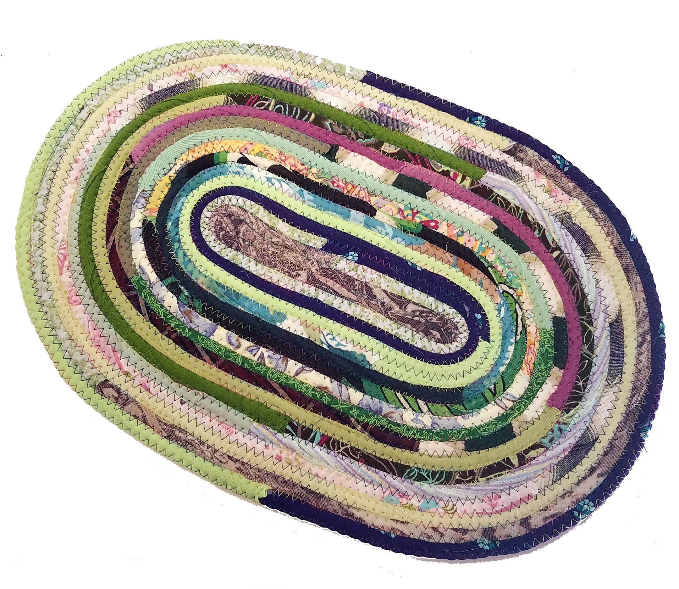 Multicolor Oval Fabric Placemat, Handmade to Order, Choose Your Colors