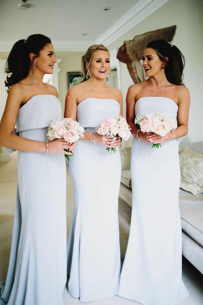 Sheath Bridesmaid Dress, Strapless Bridesmaid Dresses, Long Bridesmaid