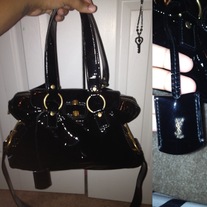 Ysl Patent Dark Blue Handbag