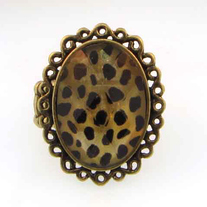 Antiqued Gold Animal Print Ring