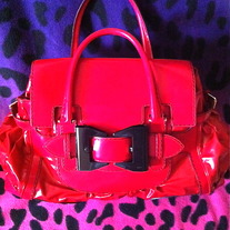 Gucci Red Leather/Patent Leather Handbag/Purse/Bag  