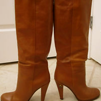 Gucci Cognac Scrunch Boots Size 8