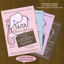 Elephant Baby Shower Invitation