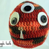 Snaggle Tooth - Hand Crocheted Monster Baby Hat