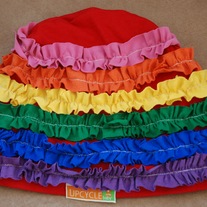 Ruffle Hat- Rainbow 4T