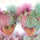 "Cotton Candy" Two-Tone Split Lavender/Mint Sweet Lolita  Wig Set - Thumbnail 1