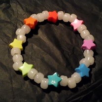 Rainbow stars glowing kandi