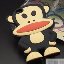 New Black Big Mouth Monkey Soft Silicon iPhone 4/4S Case (#546)