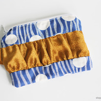 Vintage Velvet Stripe Zip Pouch