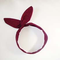 Blood Red Gingham Headband